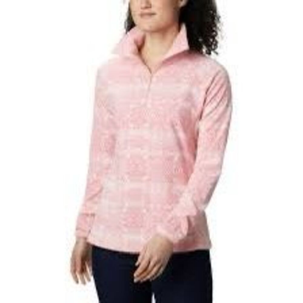 Columbia Fleece Pull‎ Over Pink Lemons Sweatshirt - Women’s L